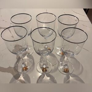 Noritake: 867 Paris (6) Full Lead Crystal Goblets / Set of Six: New With Tags